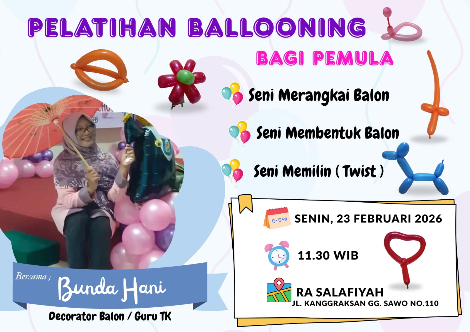Pelatihan Ballooning Guru RA Salafiyah, Tingkatkan Kreativitas Pembelajaran